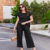 Ekouaer Lounge Sets for Women Two Piece Outfits Knit Cap Sleeve Tops Wide Leg Pleated Pants Casual Dressy Sweater Sets view 4