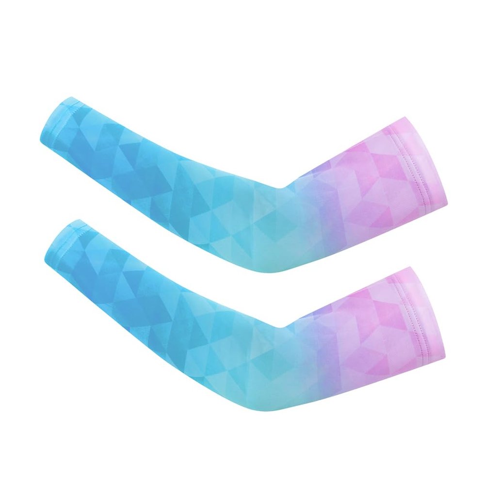 WeimoMonkey Arm Sleeves For Women,Men Oversleeve Basketball Cycling Baseball Football Compression Sleeve Sun Protection UV Cooling Arm Cover Pink Blue,L