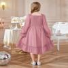 Arshiner Girls Fall Winter Dresses High Low Pink Party Formal Wedding Valentines Girl Midi Spring Smocked Dress Size 7 view 2