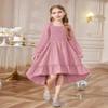 Arshiner Girls Fall Winter Dresses High Low Pink Party Formal Wedding Valentines Girl Midi Spring Smocked Dress Size 7 view 3