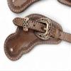 Men's Western Spur Strap Set, Tooled Leather, Dark Brown, Concho Accents, Argentina Cow Leather view 2