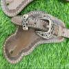 Men's Western Spur Strap Set, Tooled Leather, Dark Brown, Concho Accents, Argentina Cow Leather view 4