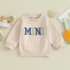 ZAXARRA Mommy and Me Matching Outfits Long Sleeve Crewneck Pullover Tops Mama Sweatshirt Mama and Mini Clothes (Blue,Baby,0-6 Months) view 2