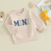 ZAXARRA Mommy and Me Matching Outfits Long Sleeve Crewneck Pullover Tops Mama Sweatshirt Mama and Mini Clothes (Blue,Baby,0-6 Months) view 3