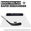 ACE HOCKEY Shooting Pad 30" x 60" with Puck Passer - Synthetic Ice Mat Hockey Puck Rebounder Included - 12.5 sqft Shoot Pad with Double Sided Passer for One Timers - Practice Hockey Shooting, Passing view 2