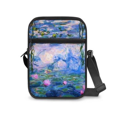 YECARYPOD Claude Monet Poster Cross Body Bags for Women Girls Kids Sling Satchel Crossbody Messenger Bag Small Shoulder Purse Wallet