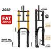 20 Inch Fat Fork 4.0" Tire Disc Brake Travel 140mm MTB Bike Air Suspension Fork 1-1/8" Rebound Adjustment QR Electric Bicycle Front Fork 9x135mm view 2