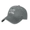 NMNRRPTLS Karate Mom Denim Baseball Cap Men Women Adjustable Retro Style Denim Baseball Cap Gray view 1