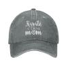 NMNRRPTLS Karate Mom Denim Baseball Cap Men Women Adjustable Retro Style Denim Baseball Cap Gray view 2