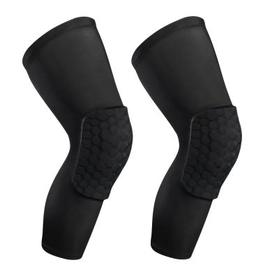 SUJAYU 2 Pack Basketball Knee Pads Sleeves, Honeycomb Anti Collision Knee Pads Leg Compression Sleeves, Outdoor Sports Sleeves for Skating Wrestling Soccer Football Volleyball (Black, Small)