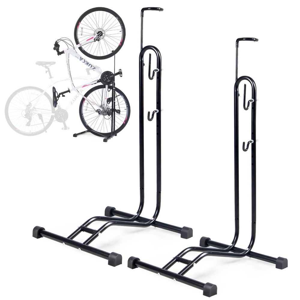 BALINGE Bike Parking Stand,Bike Floor Stand Parking RackBike Rack Bicycle Floor Parking Stand, Bike Storage Holder for Garage,Indoor & OutdoorMountain & Road Bikes2 Pack