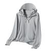amaon Essential Men UPF 50 Light Jacket Zip Up Hoodie Breathable Long Sleeve SPF Fishing Hiking UV Sun Shirts Sun Protection Clothing Gray view 1