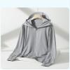 amaon Essential Men UPF 50 Light Jacket Zip Up Hoodie Breathable Long Sleeve SPF Fishing Hiking UV Sun Shirts Sun Protection Clothing Gray view 2