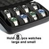 AUKURA 8 slots Watch Case, hard watch storage case, hard watch box, padded case for watch display and organization view 3