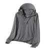 amaon Essentials Men UPF 50 Light Jacket Zip Up Hoodie Breathable Long Sleeve SPF Fishing Hiking UV Sun Shirts Sun Protection Clothing Dark Gray view 1