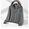 amaon Essentials Men UPF 50 Light Jacket Zip Up Hoodie Breathable Long Sleeve SPF Fishing Hiking UV Sun Shirts Sun Protection Clothing Dark Gray view 2