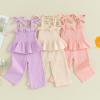 6M-5T Baby Girls Summer Clothes Cotton Linen Camisole Tank Dress Shirt Tops Shorts Pants Infant Toddler Summer Outfits (Pink, 12-18 Months) view 3