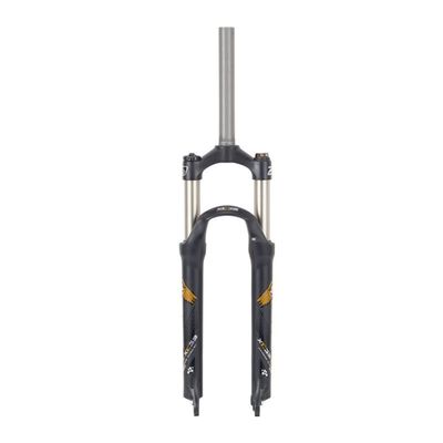 24 Inch Bike Suspension Fork Straight Tube 1-1/8" Aluminum Alloy Mechanical Fork Shoulder Control 100mm Disc Brake Bicycle Accessories