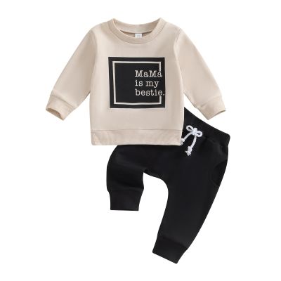 LIOMENGZI Toddler Baby Boy Fall Winter Clothes Outfits Mamas Boy Sweatshirt Pants Set Infant Clothes 6 12 18 24 Months 2T
