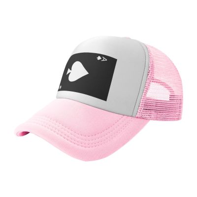 Ace of Spades Poker Trucker Hat - Mesh Baseball Snapback Cap for Men Or Women Outdoors Pink