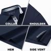 M MAELREG Long Sleeve Polo Men Performance Dry Fit Solid Pique Athletic Casual Collared Golf Polo Shirts for Men view 4
