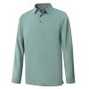 M MAELREG Mens Pique Polo Shirt Long Sleeve Performance Moisture Wicking Quick Dry Sports Solid Golf Shirts for Men view 1