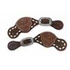 MOUSM Western Women Spur Strap Set with Hand Tooled Craft, Braiding, and White Buck Stitching view 1