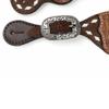 MOUSM Western Women Spur Strap Set with Hand Tooled Craft, Braiding, and White Buck Stitching view 2
