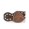 MOUSM Western Women Spur Strap Set with Hand Tooled Craft, Braiding, and White Buck Stitching view 3