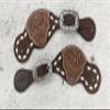 MOUSM Western Women Spur Strap Set with Hand Tooled Craft, Braiding, and White Buck Stitching view 4