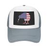 Byoblu Kiwi Bird New Zealand USA Flag Trucker Hat - Mesh Baseball Snapback Cap for Men Or Women Outdoors Gray view 2