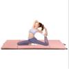 4 Pannel Folding Exercise Mat, PU Leather Gymnastics Mat Wrestling Mat Tumbling Mat, Gym Mat with Carrying Handles for MMA Yoga Stretching Gymnastics and Home Gym,Pink view 1