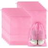 12 Pack Shoe Bags for Travel, Large Travel Shoe Bags for Packing with Clear Window, Dustproof Drawstring Travel Shoe Storage Bags Travel Essentials for Men & Women, Pink view 1
