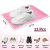12 Pack Shoe Bags for Travel, Large Travel Shoe Bags for Packing with Clear Window, Dustproof Drawstring Travel Shoe Storage Bags Travel Essentials for Men & Women, Pink view 2