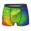Juiimr Glow in Dark Splatter Neon Men's Underwear Boxer Briefs Soft Stretch Underpants Trunks for Gift Large, Black view 1
