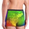 Juiimr Glow in Dark Splatter Neon Men's Underwear Boxer Briefs Soft Stretch Underpants Trunks for Gift Large, Black view 2