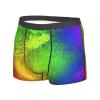 Juiimr Glow in Dark Splatter Neon Men's Underwear Boxer Briefs Soft Stretch Underpants Trunks for Gift Large, Black view 3