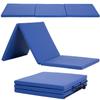 3 Pannel Folding Exercise Mat, Gymnastics Mat Wrestling Mat, Gym Mat with Carrying Handles for MMA Yoga Stretching Gymnastics and Home Gym,Blue view 1