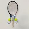 Tennis Racket Holder, Wall Mounted Metal Tennis Racket Holder for Heavy-Duty Steel Hanging Tennis Paddle Badminton Racket Holder Holds 6 Balls 4 Racquets Colour of Blue view 4