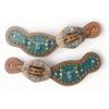 MOUSM Western Women Spur Strap Set decorated with 3D Bull Head & Bead Decor on Alligator Look Leather view 1