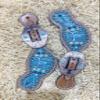 MOUSM Western Women Spur Strap Set decorated with 3D Bull Head & Bead Decor on Alligator Look Leather view 3