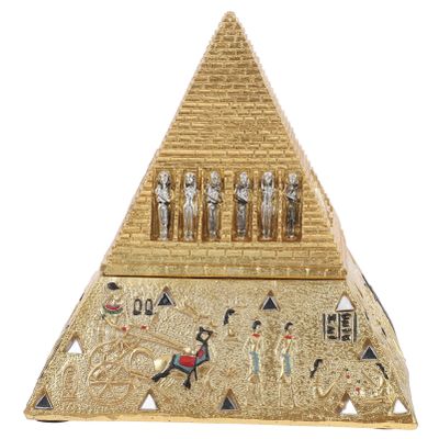 Alipis Pyramid Trinket Box, Egyptian Pyramid Hinged Jewelry Box Keepsake Box Container Small Trinket Box Statue Home Decoration Crafts Gifts