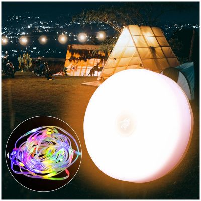 Yavozokl Solar Camping String Lights, 32.8Ft 160 LED String Lights with 5 Modes, Solar Powered and USB Rechargeable, Portable Camping Light IP45 Waterproof for Hiking, Garden Party, Festival Decor