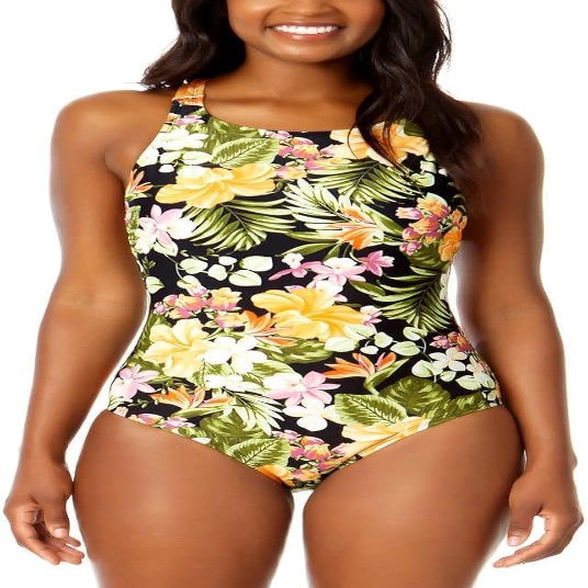 Hurley Womens's UPF 50+ Sun Protection One Piece Swimsuit, Orange, XL
