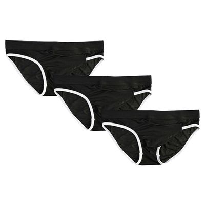 JEsilunmaMY Mens Elephant Nose Bikini Briefs Mid Waist Long Open Pouch Triangle Briefs Comfortable Breathable Underwear (Black-3PC,Small)