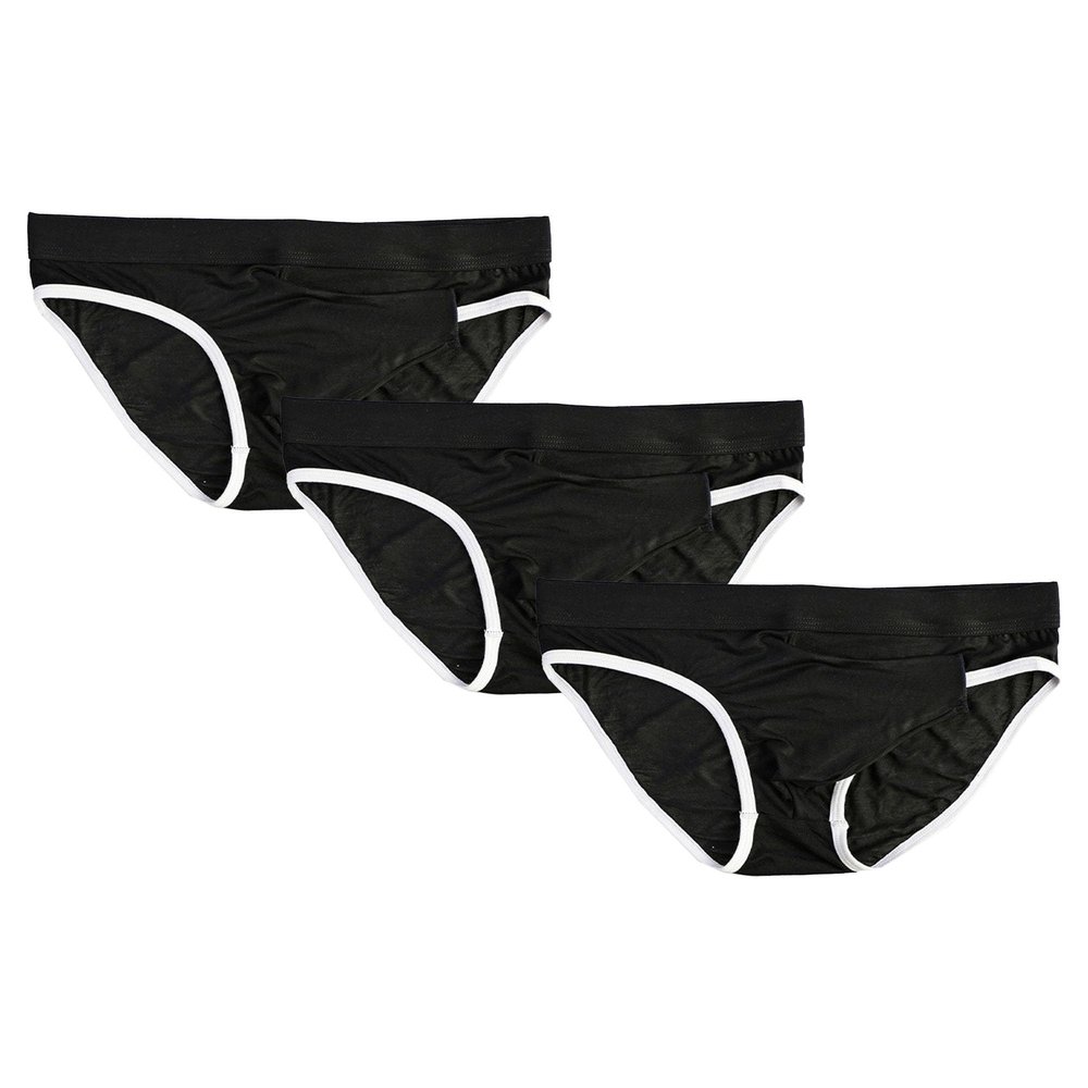 JEsilunmaMY Mens Elephant Nose Bikini Briefs Mid Waist Long Open Pouch Triangle Briefs Comfortable Breathable Underwear (Black-3PC,Small)