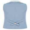 Jelory Baby Boys Classic Formal Tuxedo Suit Vest Notched Lapel One-button Waistcoat Tank Top for Wedding Party Blue 18-24 Months view 2