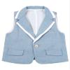 Jelory Baby Boys Classic Formal Tuxedo Suit Vest Notched Lapel One-button Waistcoat Tank Top for Wedding Party Blue 18-24 Months view 3