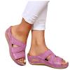 NineFit Basics today 2024 arch support sandals women's Orthopedic Wedge Sandals for Women Summer Dressy Open Toe Ankle Strap Platform Sandals Casual Strappy Wedges Slip on Sandals, 8 Wide, 00-purple view 3