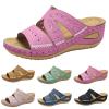 NineFit Basics today 2024 arch support sandals women's Orthopedic Wedge Sandals for Women Summer Dressy Open Toe Ankle Strap Platform Sandals Casual Strappy Wedges Slip on Sandals, 8 Wide, 00-purple view 4
